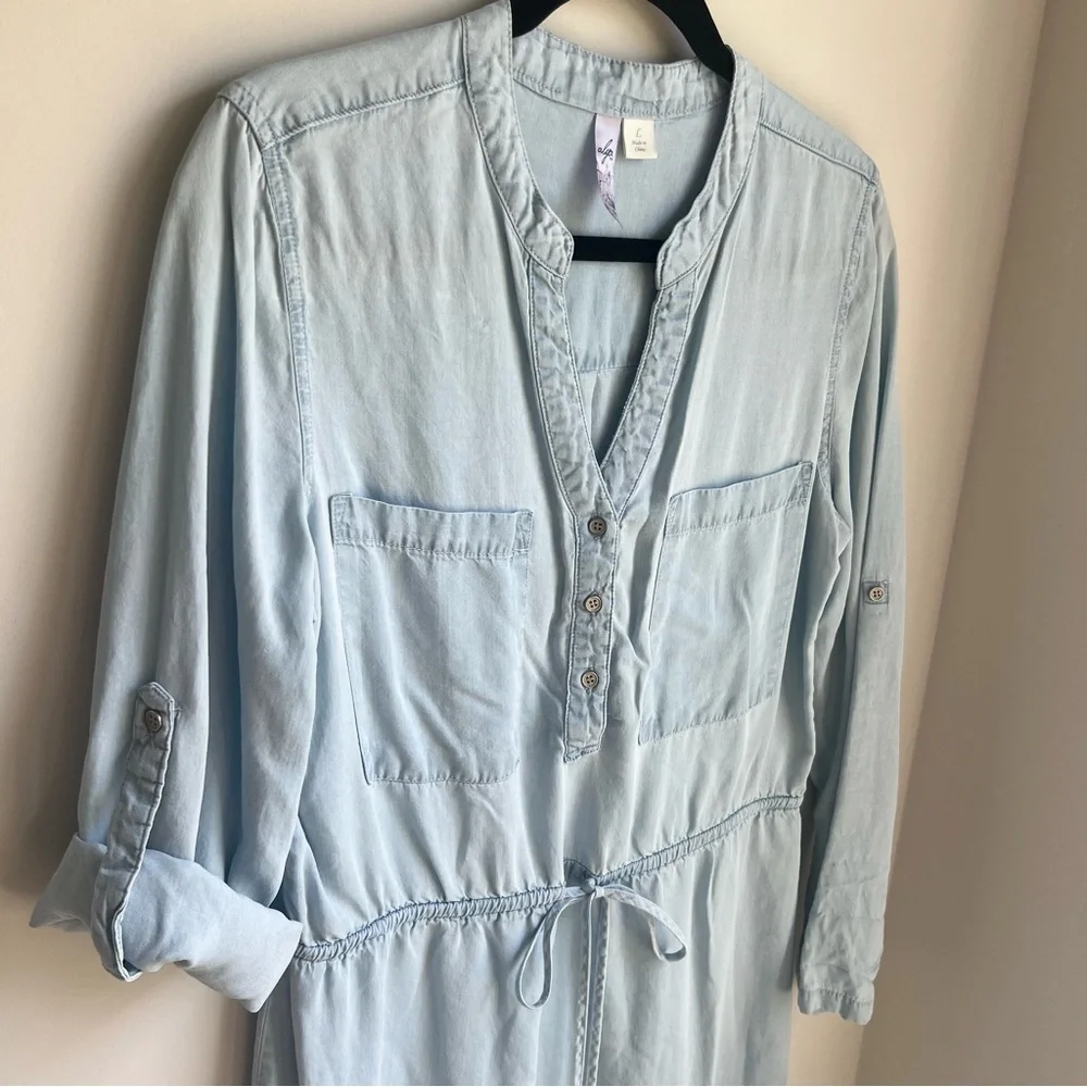 Alya Light Blue High Low Dress - Size Large - Picture 5 of 11